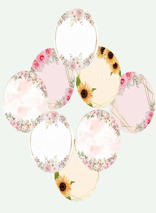 SLGIFT Vinyl Round Floral Theme Sticker, Self-Adhesive Vinyl Stickers, 40 Pieces, 2 x 2 Inches Round Sticker, 4 Unique Designs, R158 - Image 3